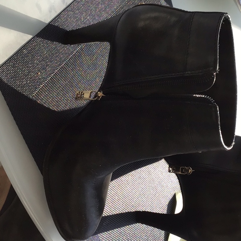 Black leather boots